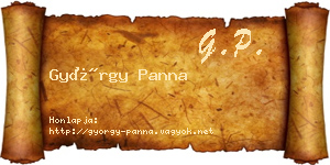 György Panna névjegykártya